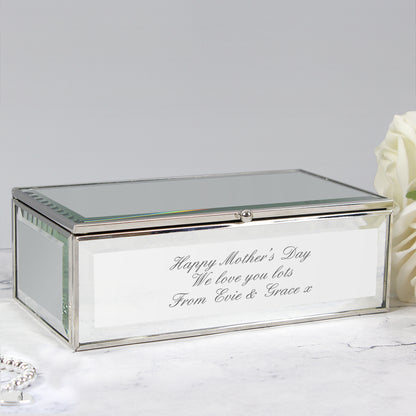 Personalised Any Message Mirrored Jewellery Box - MK&JD Gifts