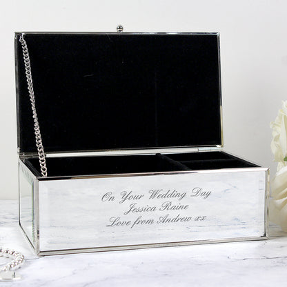 Personalised Any Message Mirrored Jewellery Box - MK&JD Gifts