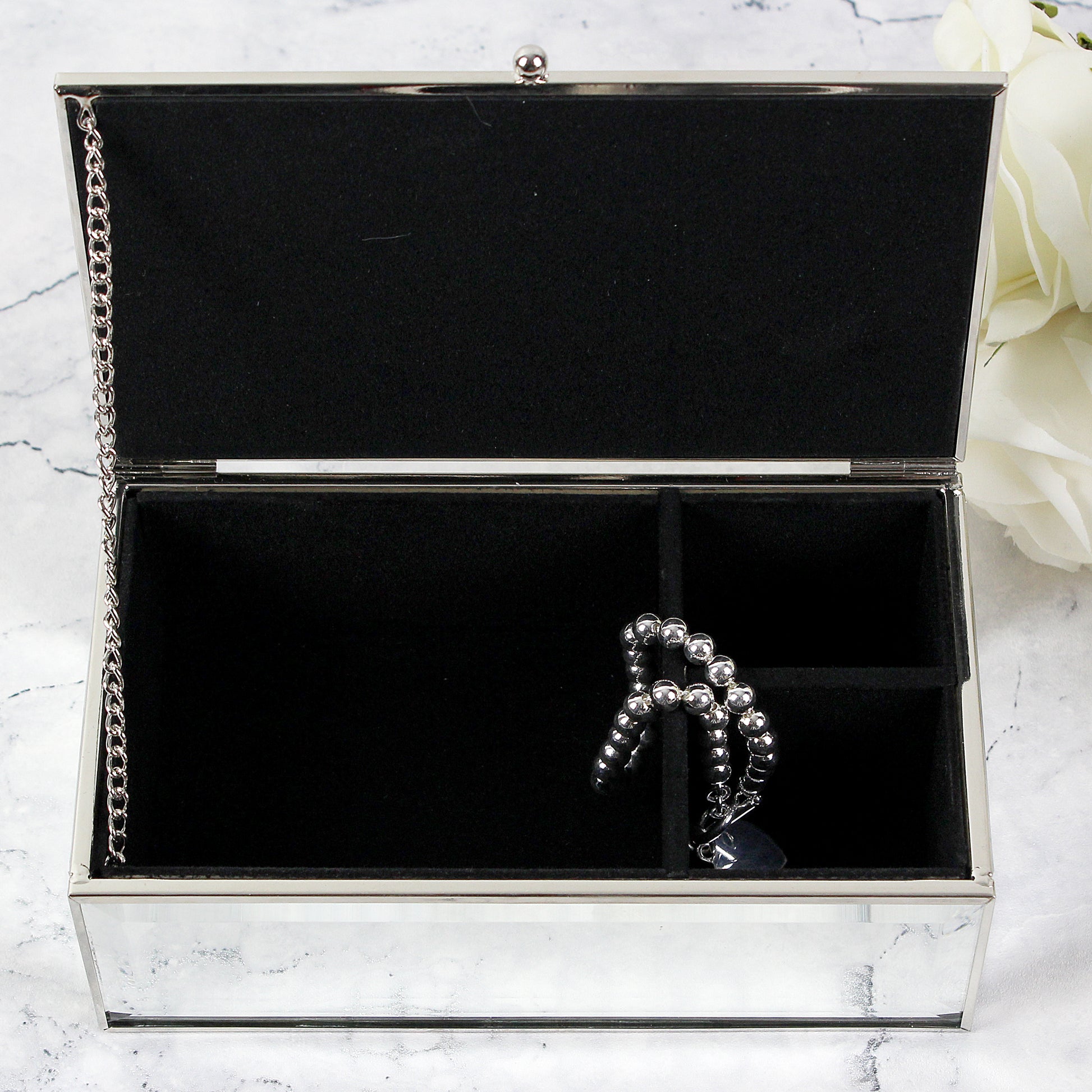Personalised Hearts Mirrored Jewellery Box - MK&JD Gifts