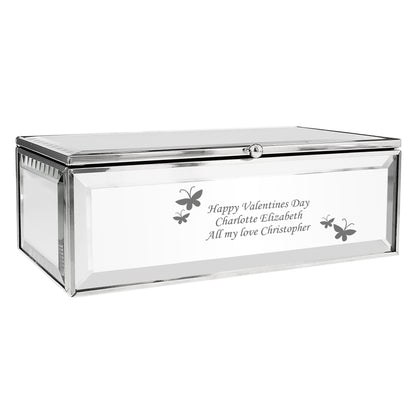 Personalised Butterflies Mirrored Jewellery Box - MK&JD Gifts