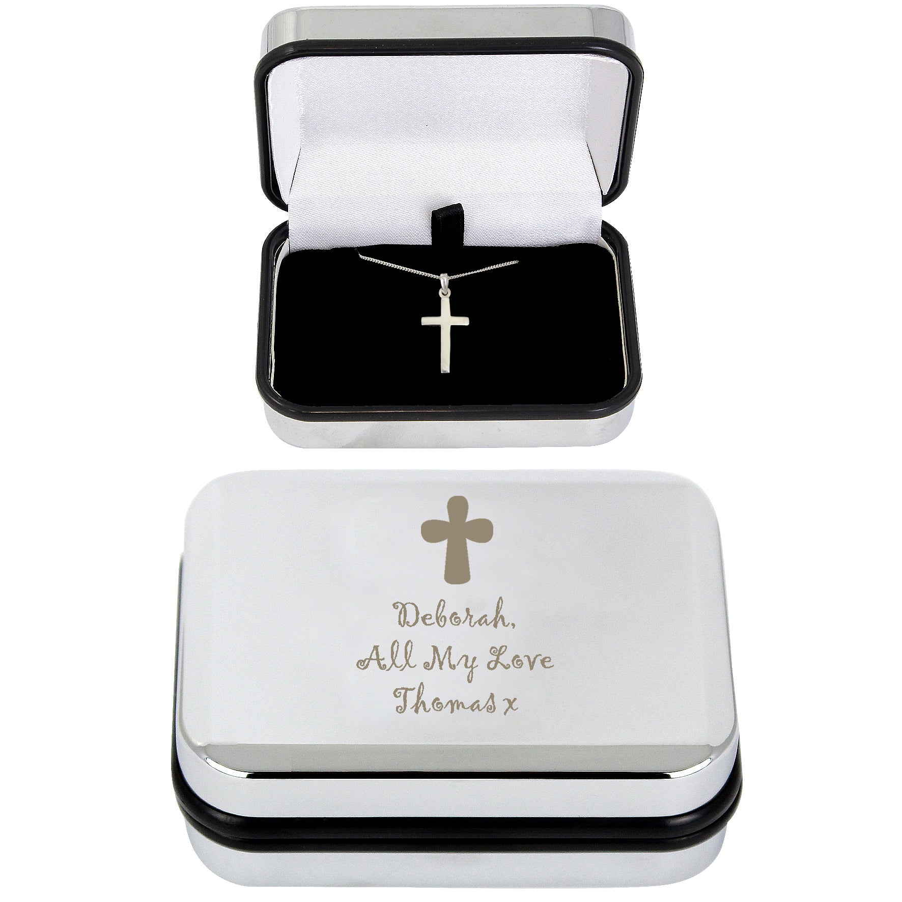 Personalised Cross Necklace and Box - MK&JD Gifts