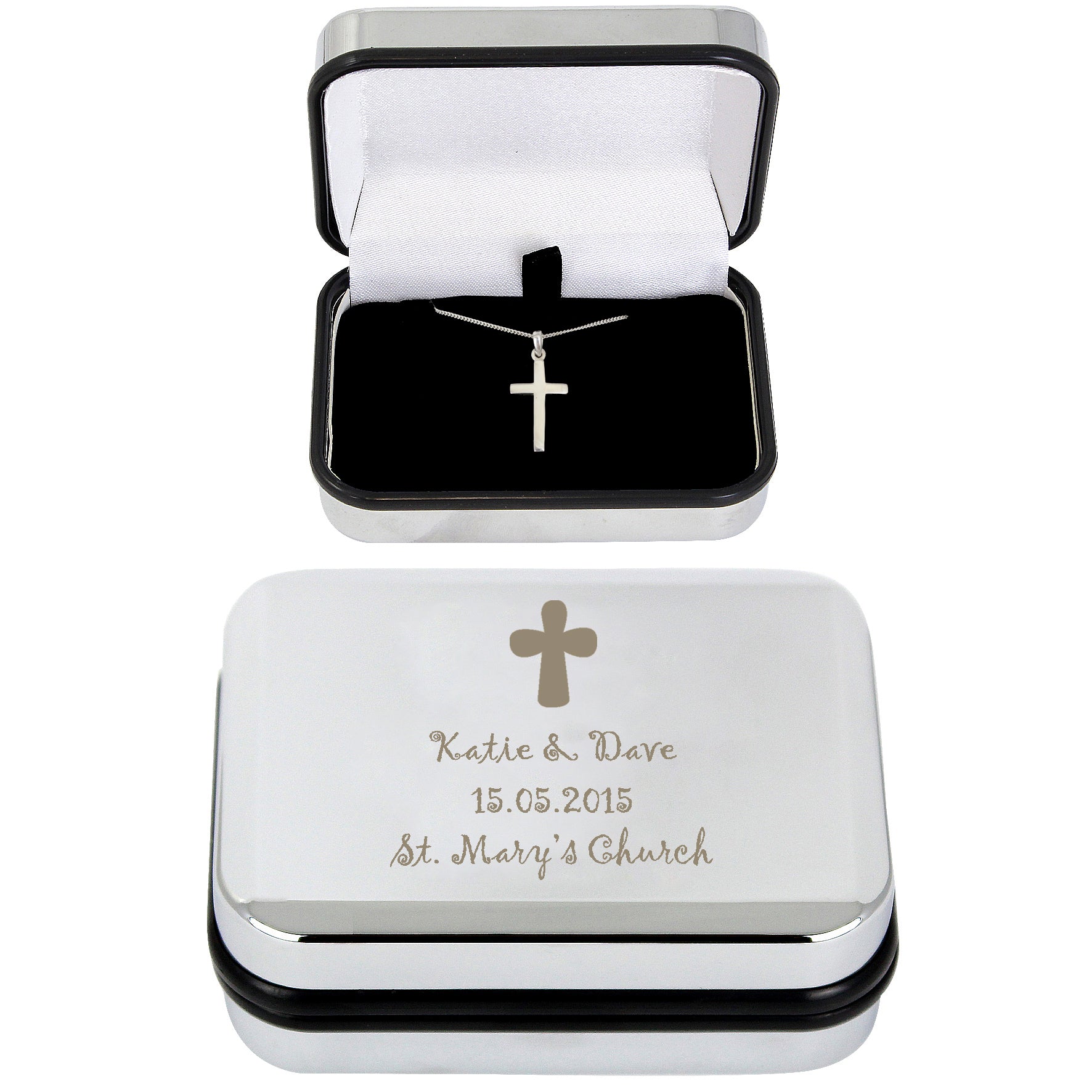 Personalised Cross Necklace and Box - MK&JD Gifts