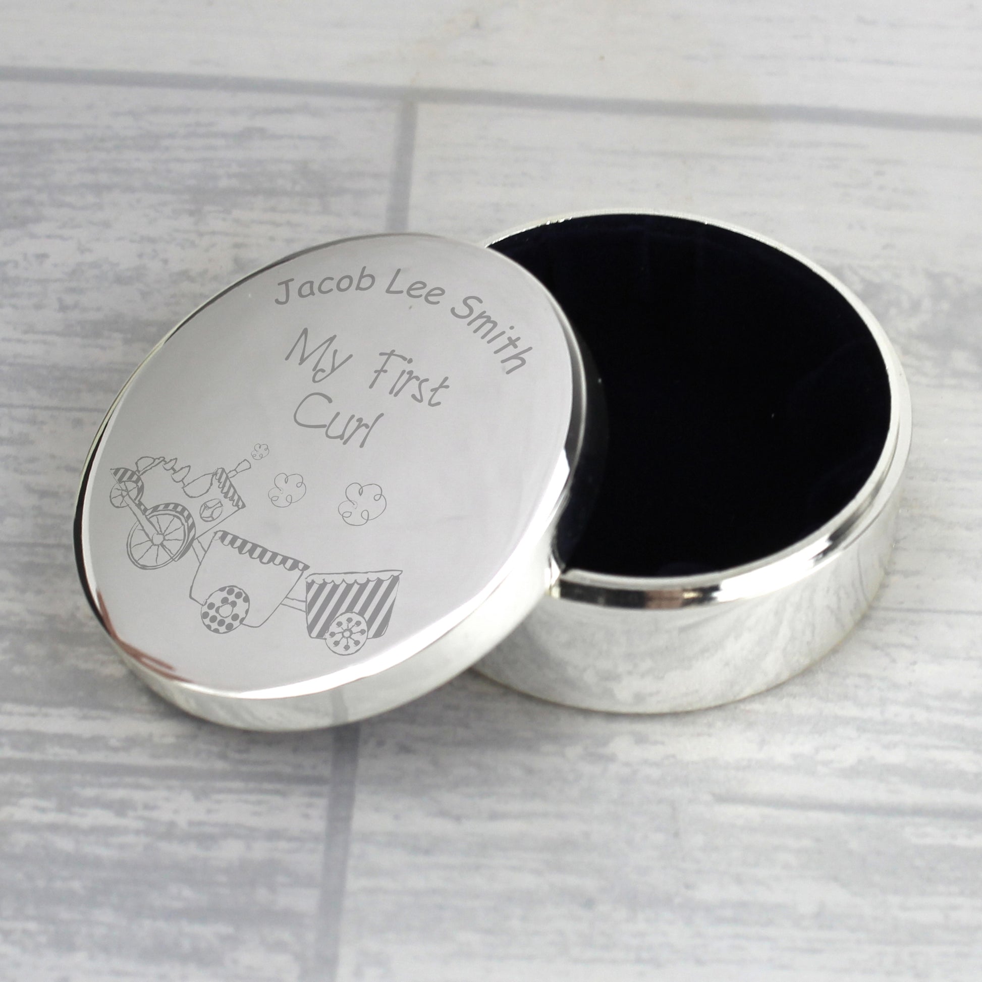 Personalised Train My First Curl Trinket Box - MK&JD Gifts