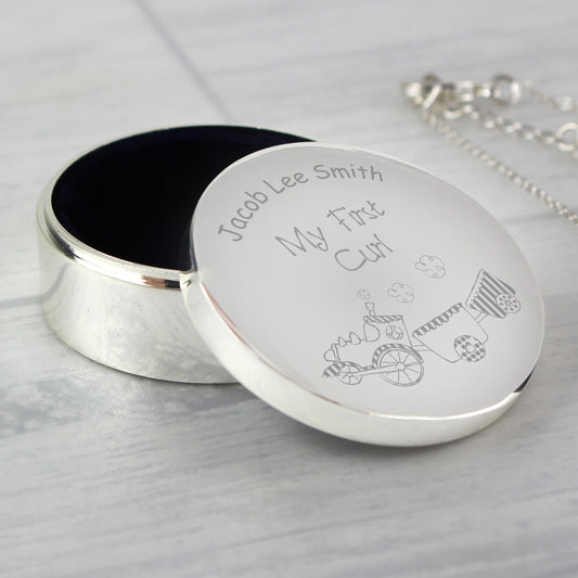 Personalised Train My First Curl Trinket Box - MK&JD Gifts