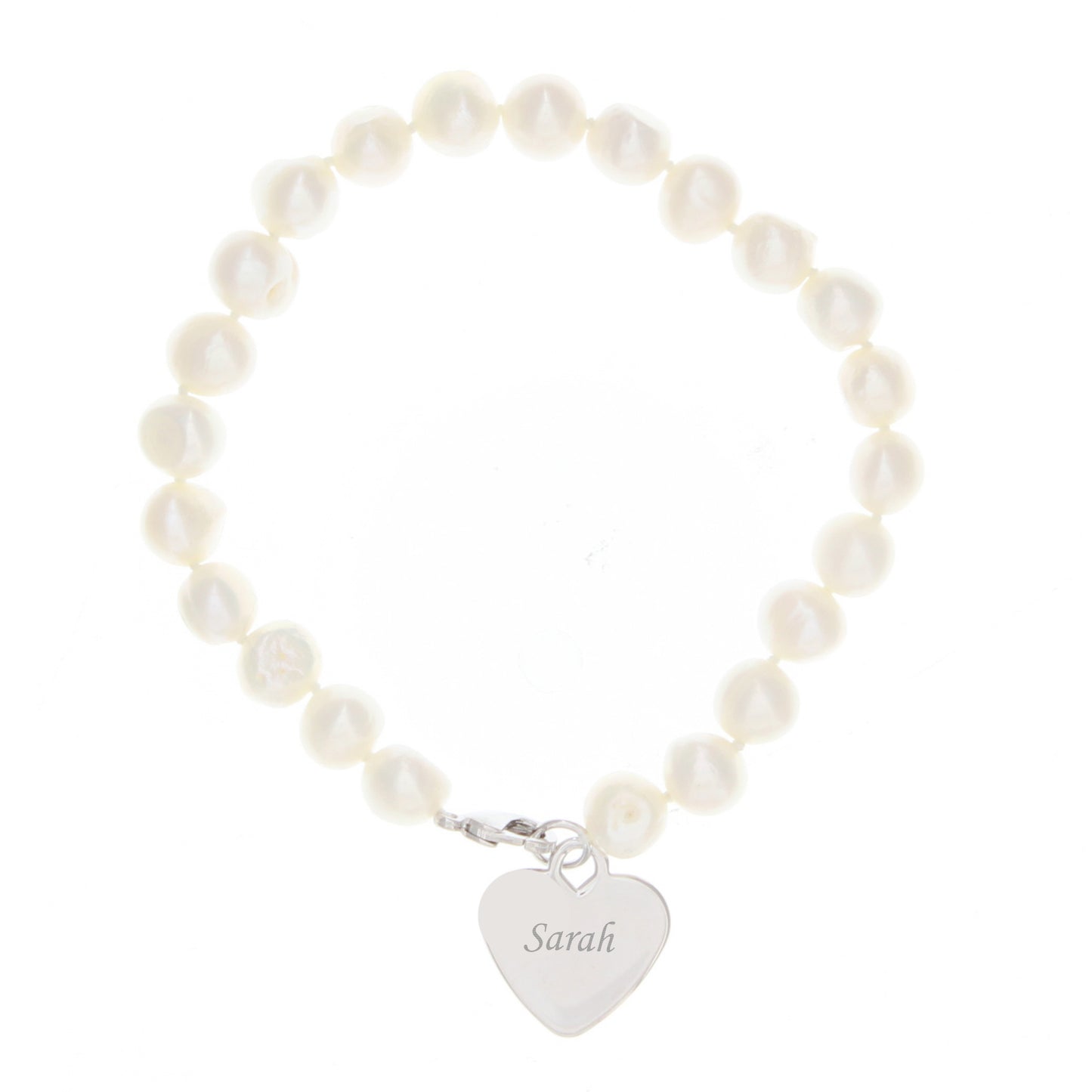 Personalised White Freshwater Pearl Scripted Name Bracelet - MK&JD Gifts