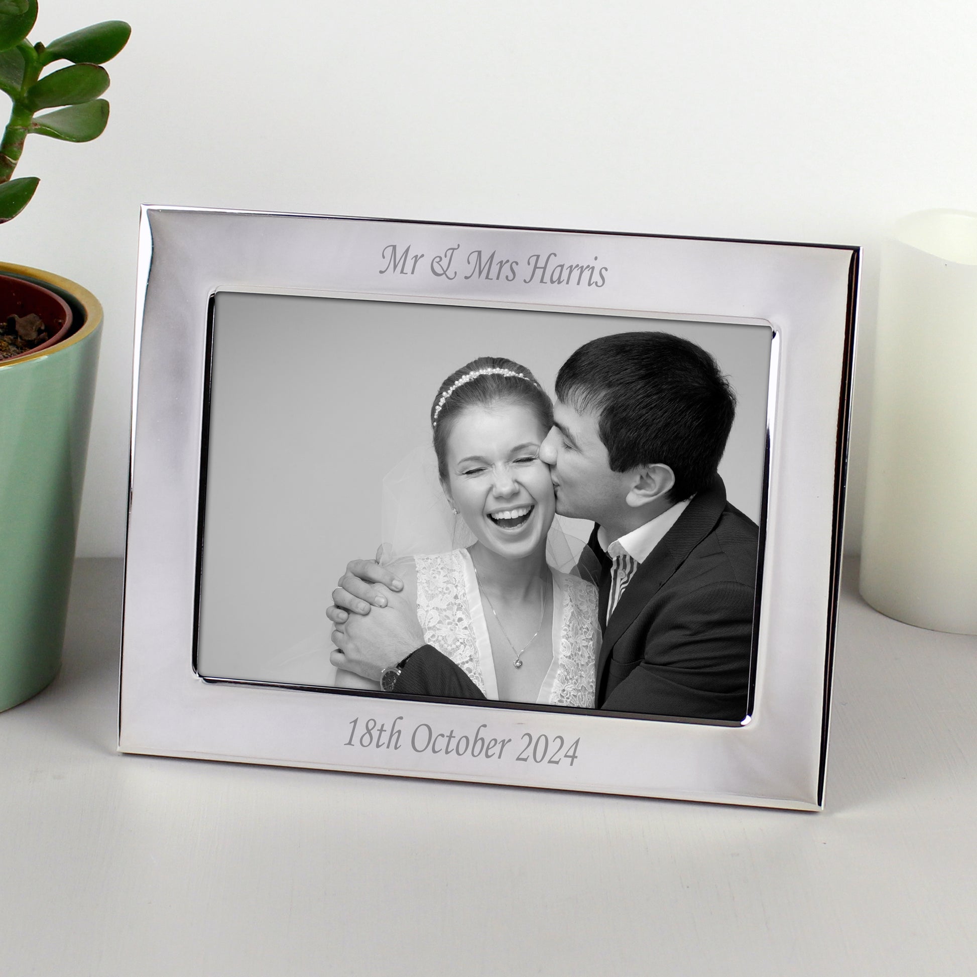 Personalised Silver Plated 6x4 Landscape Photo Frame - MK&JD Gifts