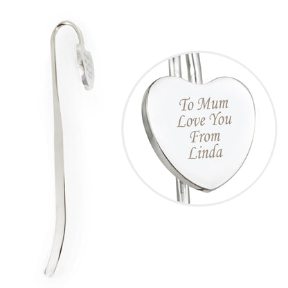 Personalised Silver Heart Bookmark - MK&JD Gifts