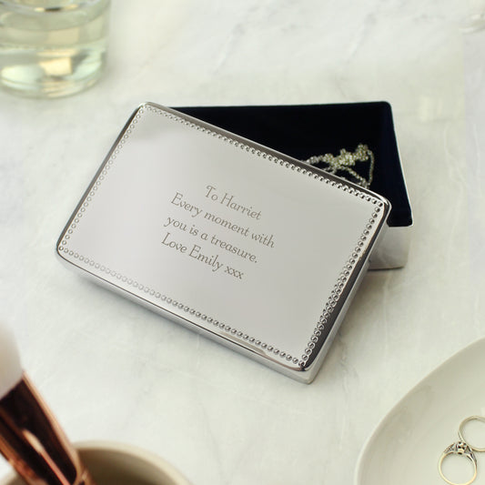Personalised Any Message Rectangular Jewellery Box - MK&JD Gifts