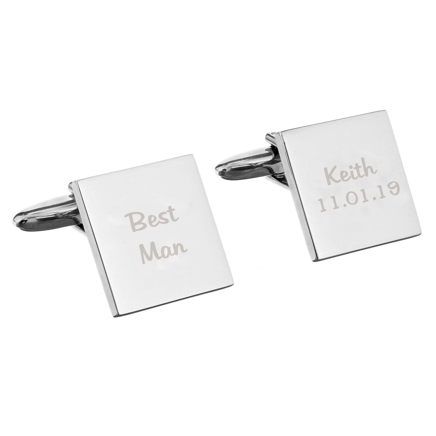 Personalised Wedding Role Square Cufflinks - 2 line - MK&JD Gifts