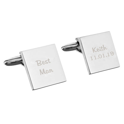Personalised Wedding Role Square Cufflinks - 2 line - MK&JD Gifts