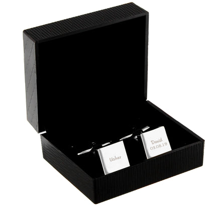 Personalised Wedding Role Square Cufflinks -1 line - MK&JD Gifts