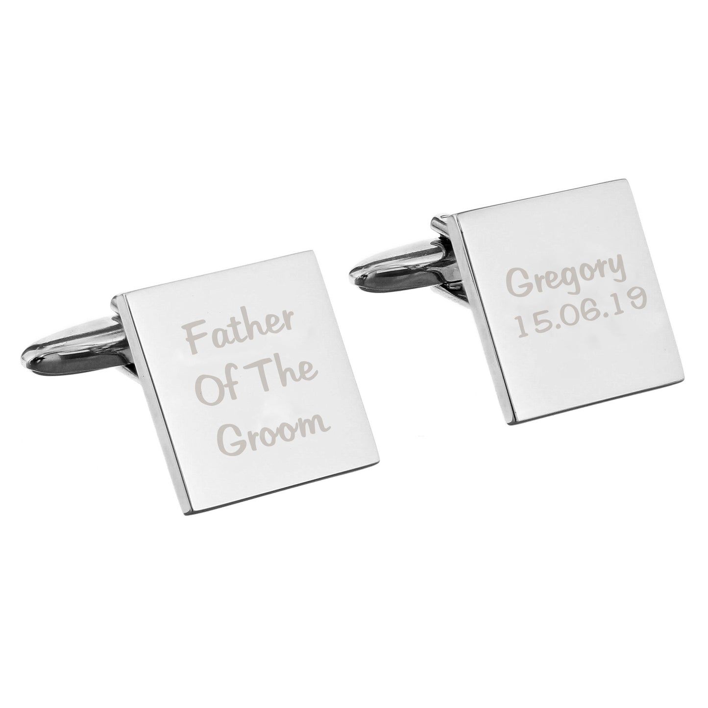 Personalised Wedding Role Square Cufflinks -3 lines - MK&JD Gifts