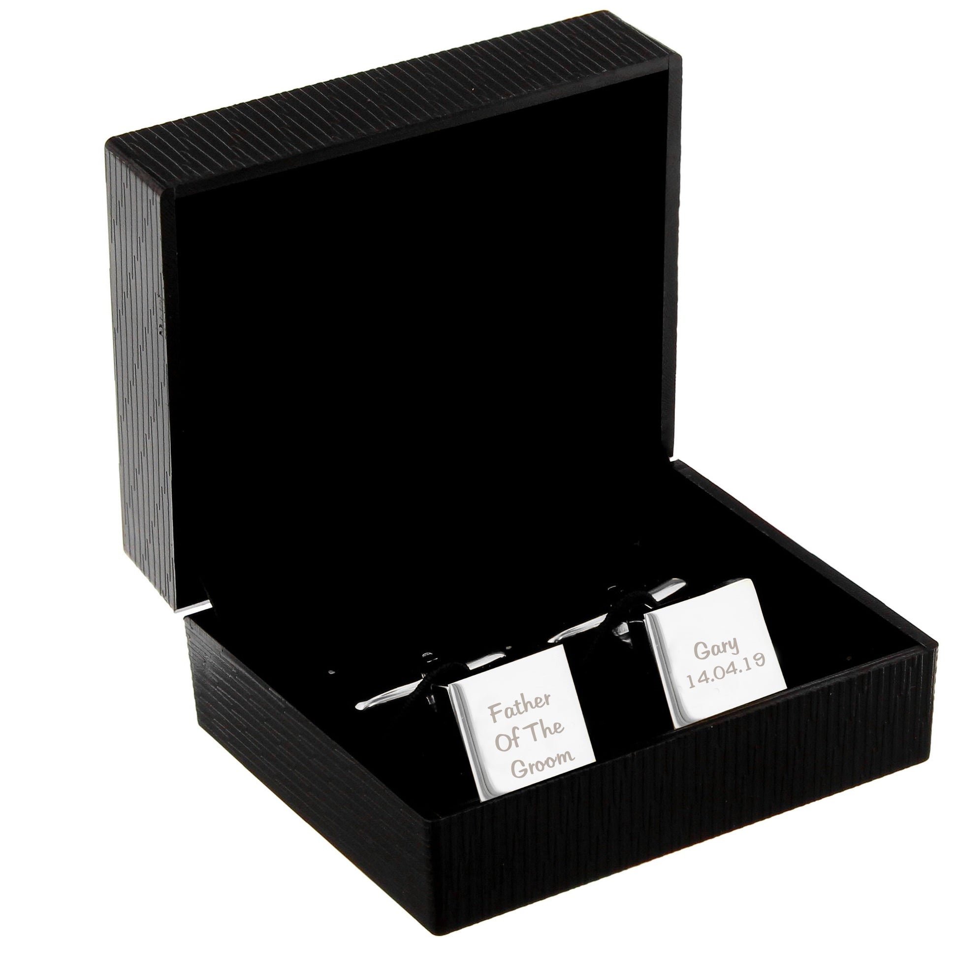 Personalised Wedding Role Square Cufflinks -3 lines - MK&JD Gifts