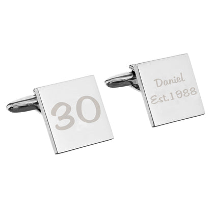 Personalised Birthday Big Age Cufflinks - MK&JD Gifts