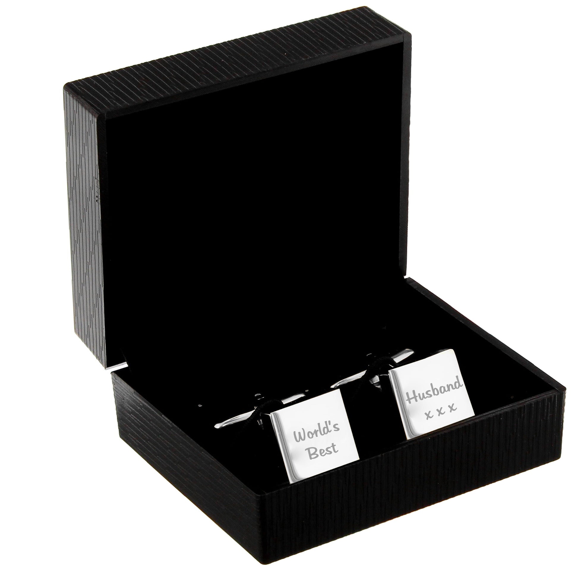 Personalised Any Message Square Cufflinks - 2 lines - MK&JD Gifts