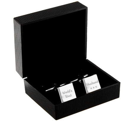 Personalised Any Message Square Cufflinks - 2 lines - MK&JD Gifts