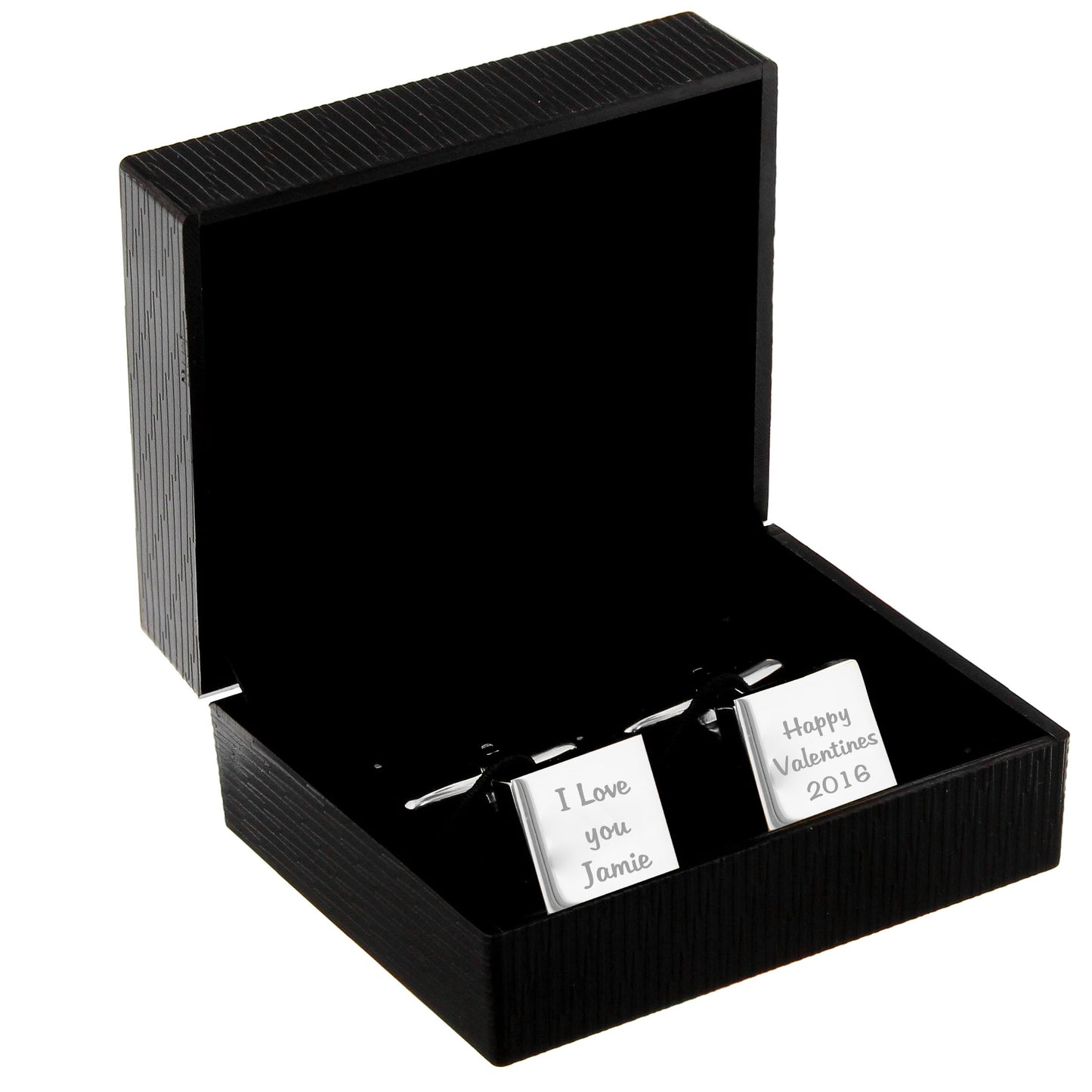 Personalised Any Message Square Cufflinks - 3 lines - MK&JD Gifts