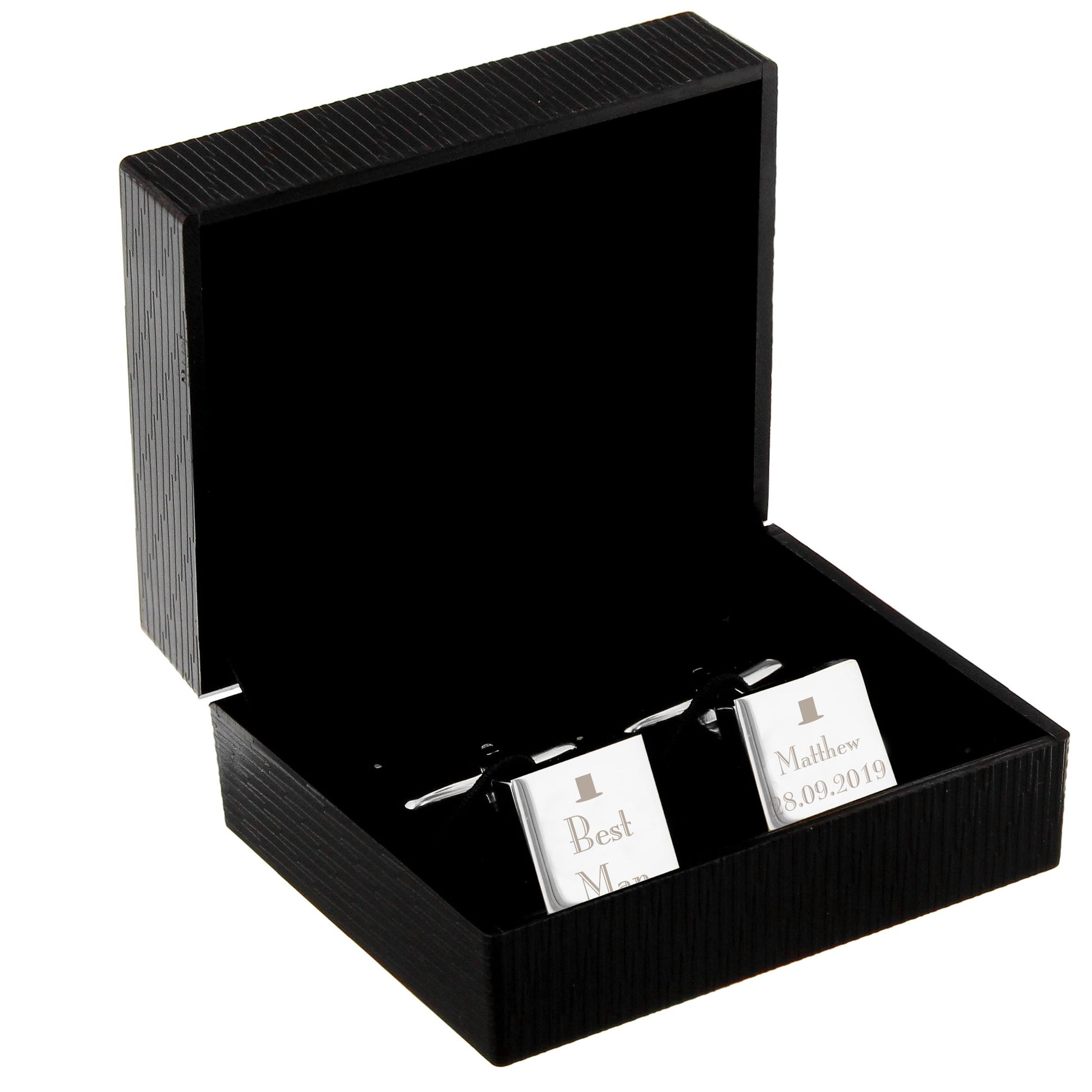 Personalised Decorative Wedding Best Man Square Cufflinks - MK&JD Gifts