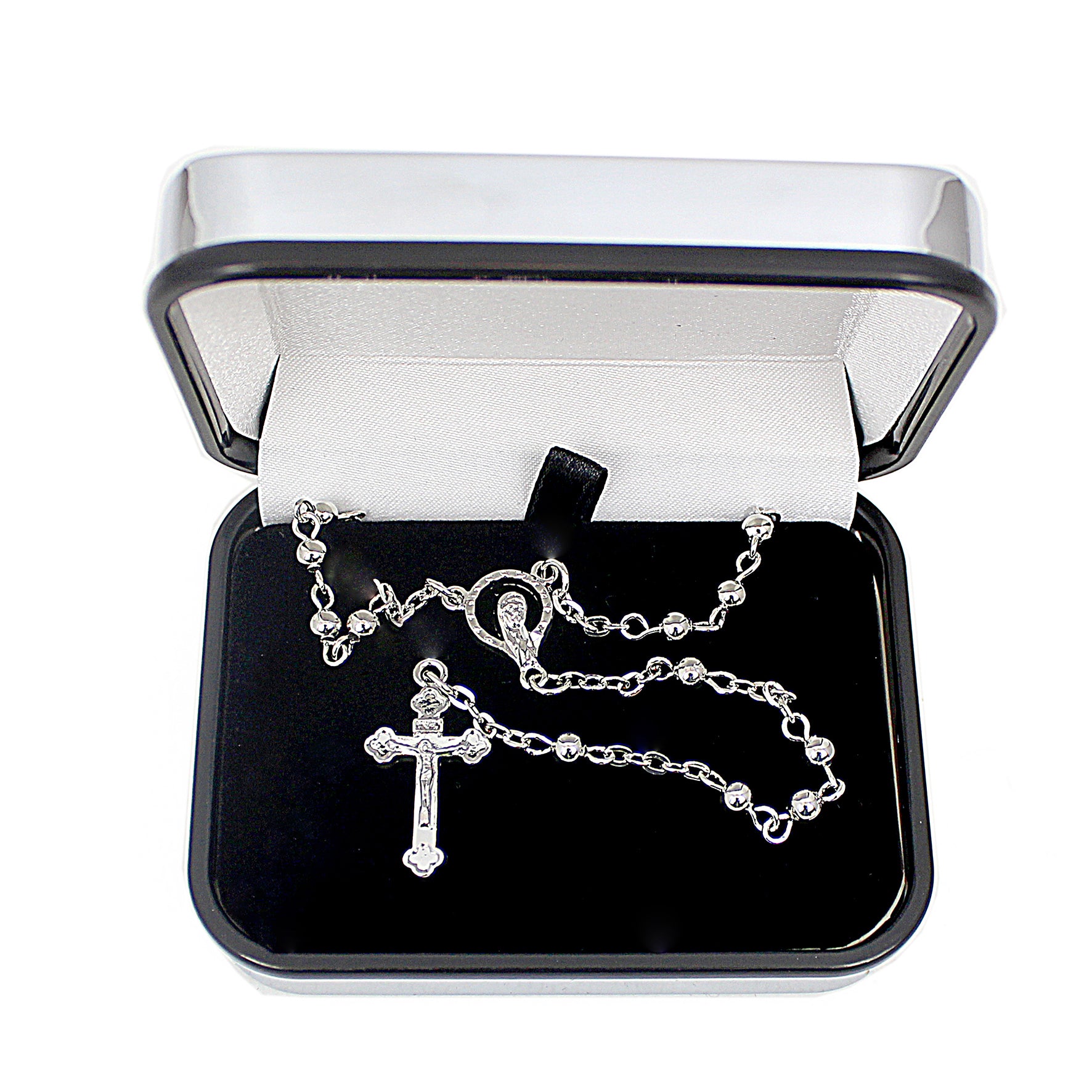 Personalised Rosary Beads and Cross Trinket Box - MK&JD Gifts
