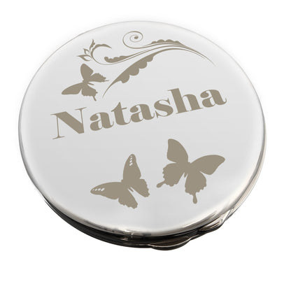 Personalised Butterfly Swirl Compact Mirror - MK&JD Gifts