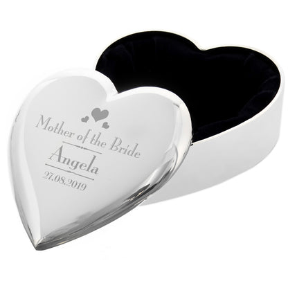Personalised Decorative Wedding Mother of the Bride Heart Trinket Box - MK&JD Gifts