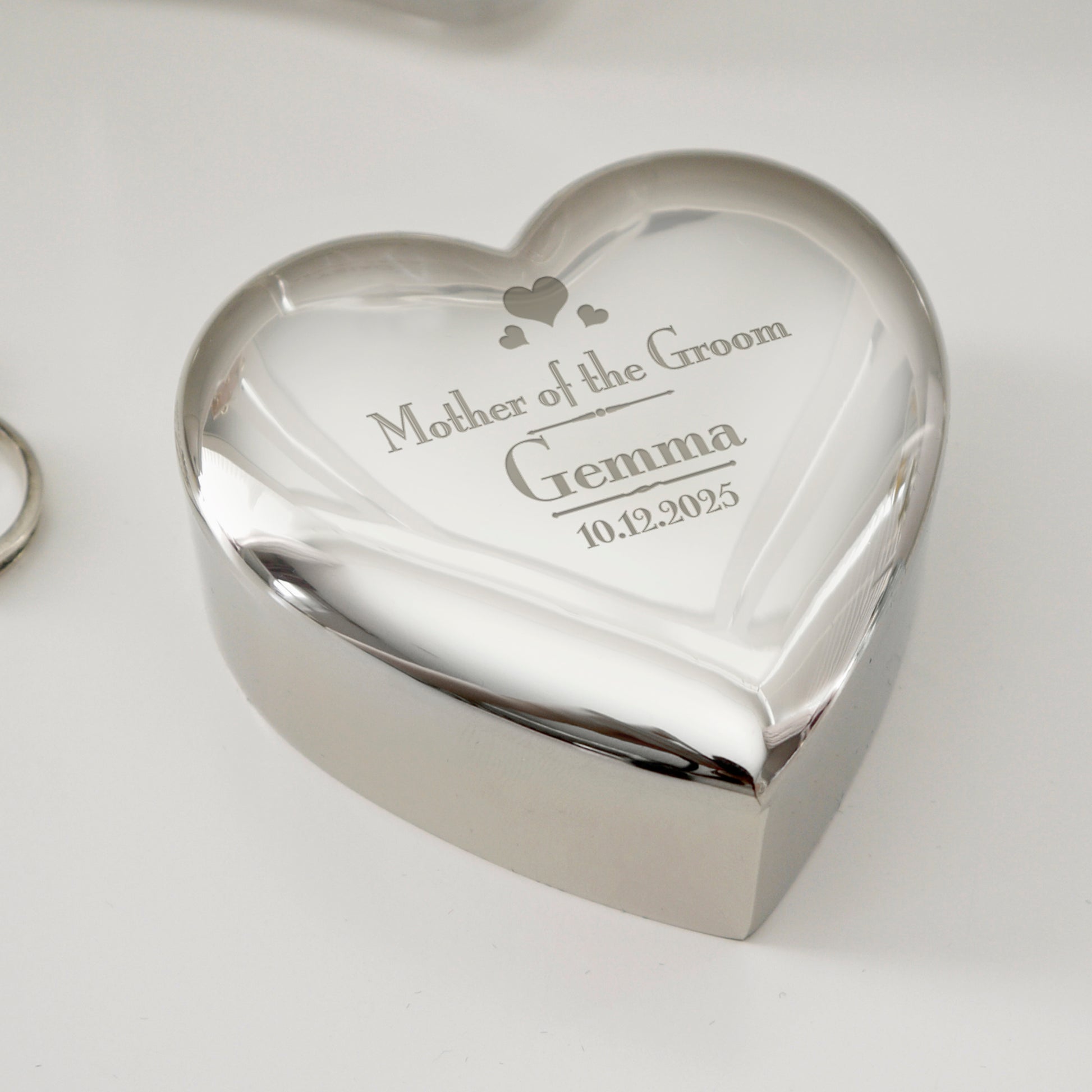 Personalised Decorative Wedding Mother of the Groom Heart Trinket Box - MK&JD Gifts