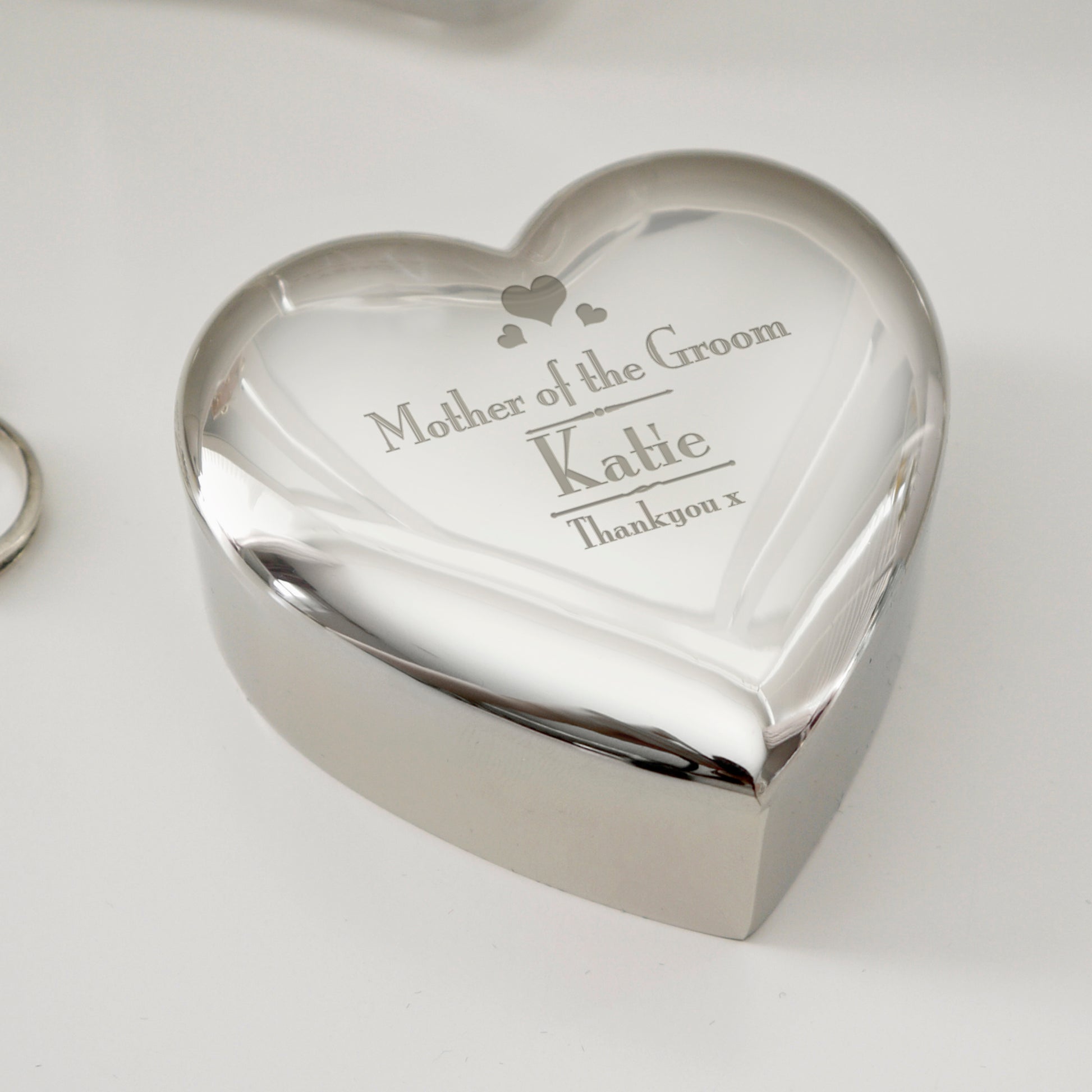 Personalised Decorative Wedding Mother of the Groom Heart Trinket Box - MK&JD Gifts