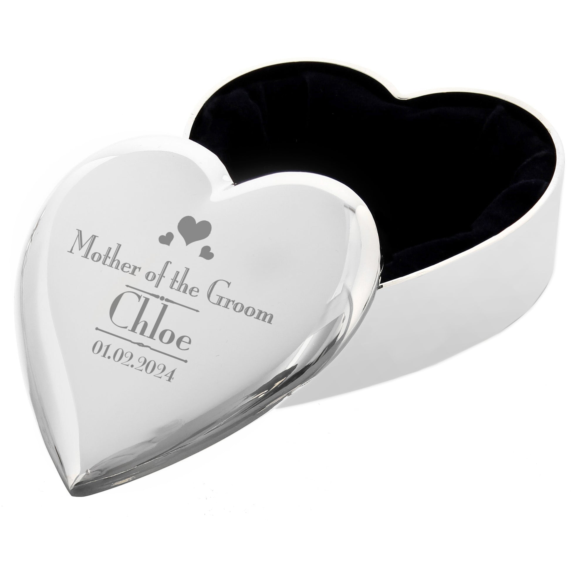 Personalised Decorative Wedding Mother of the Groom Heart Trinket Box - MK&JD Gifts