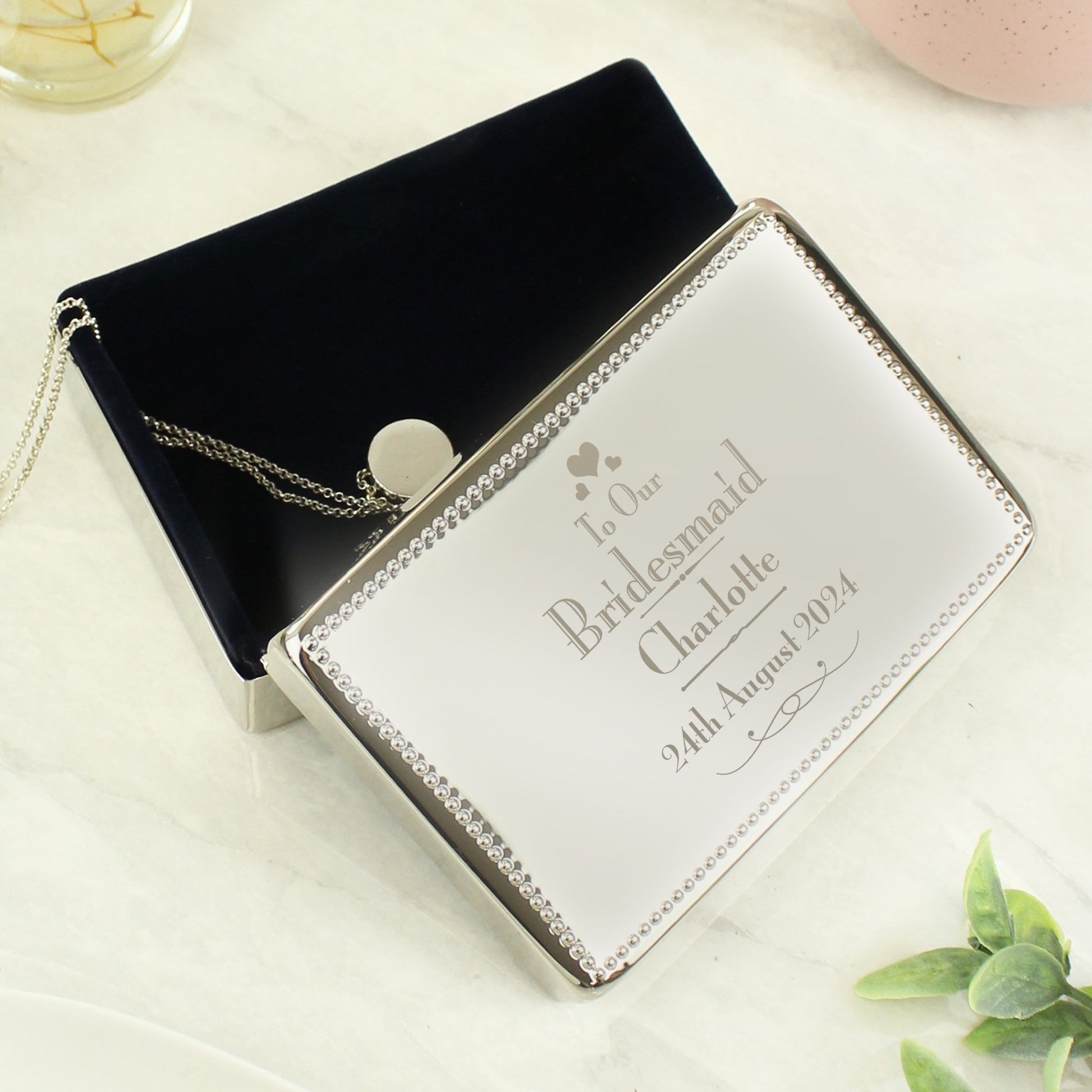 Personalised Decorative Wedding Bridesmaid Jewellery Box - MK&JD Gifts