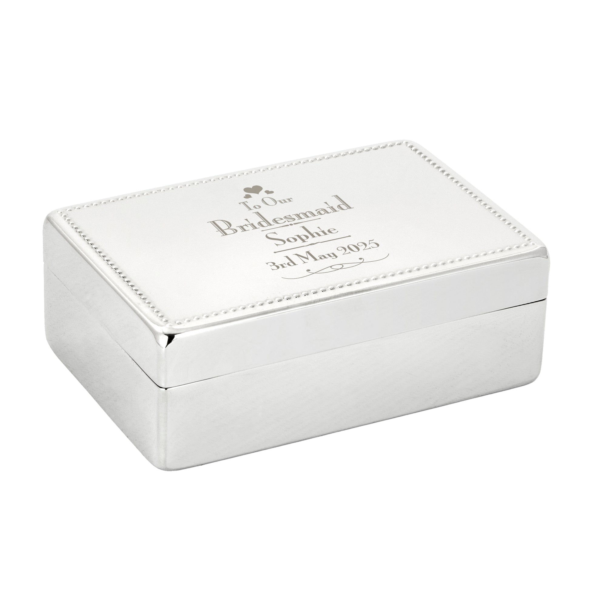 Personalised Decorative Wedding Bridesmaid Jewellery Box - MK&JD Gifts