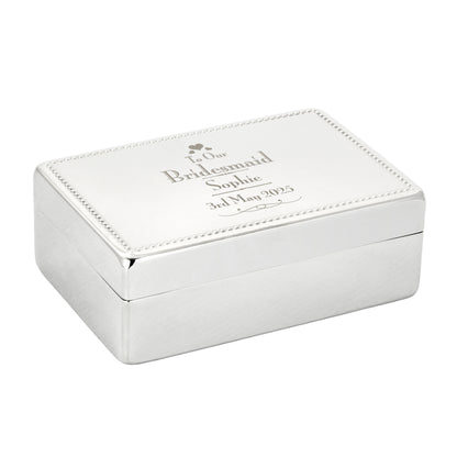 Personalised Decorative Wedding Bridesmaid Jewellery Box - MK&JD Gifts