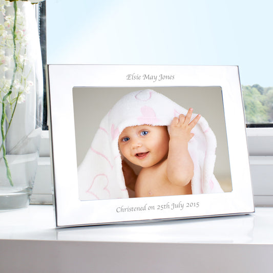 Personalised Silver 5x7 Landscape Photo Frame - MK&JD Gifts