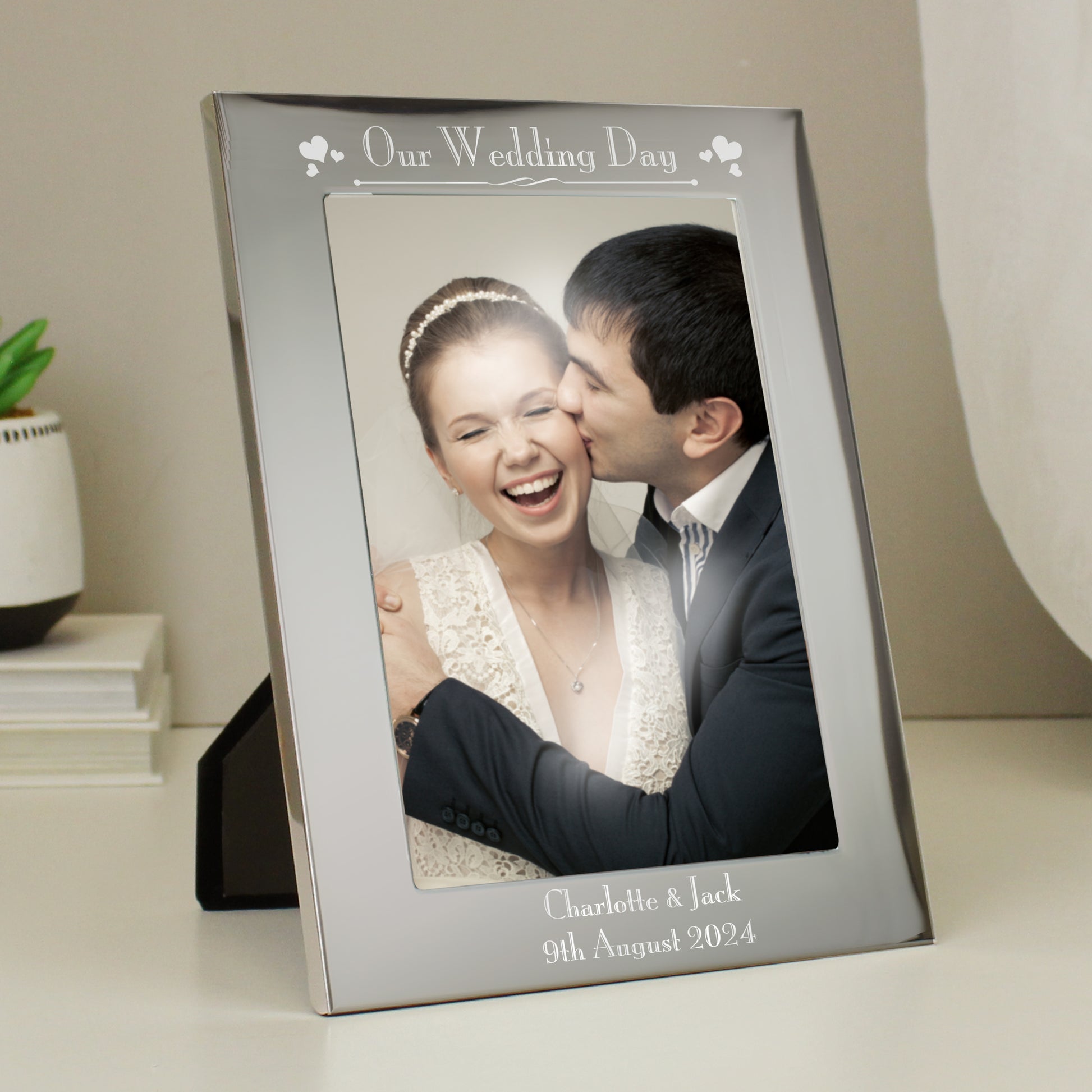 Personalised Silver 5x7 Decorative Our Wedding Day Photo Frame - MK&JD Gifts
