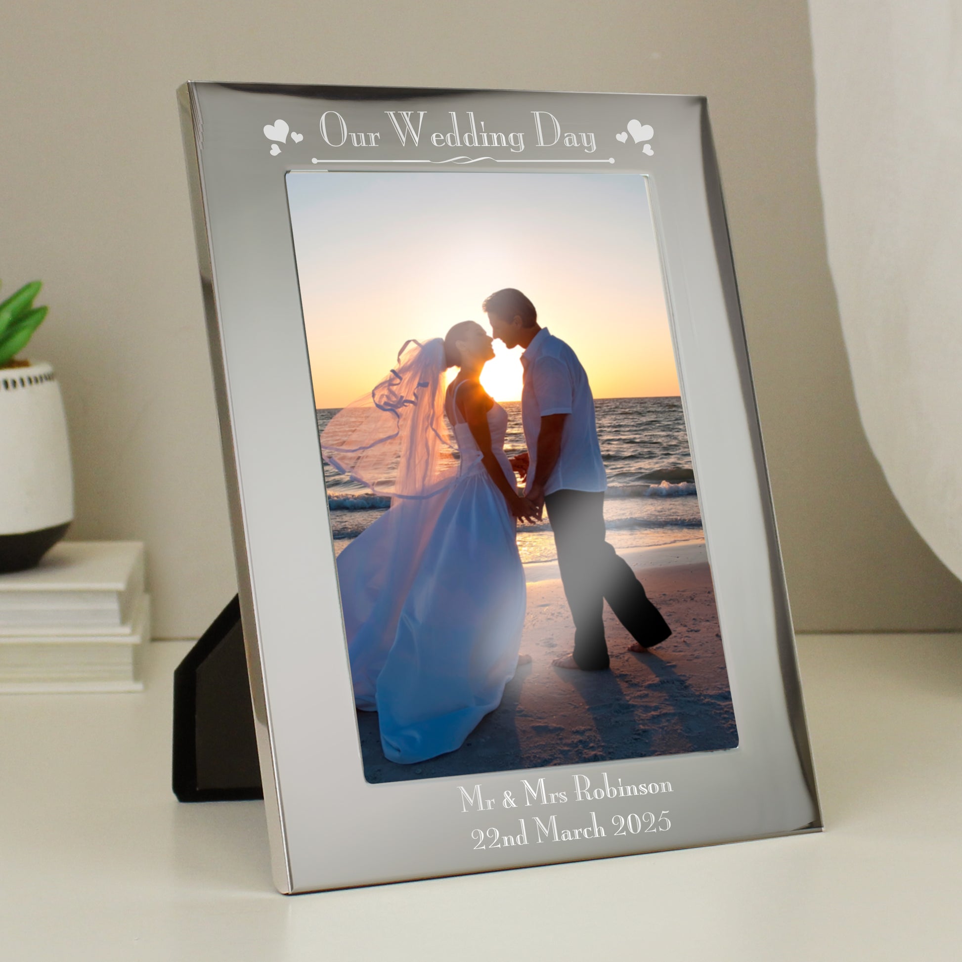 Personalised Silver 5x7 Decorative Our Wedding Day Photo Frame - MK&JD Gifts