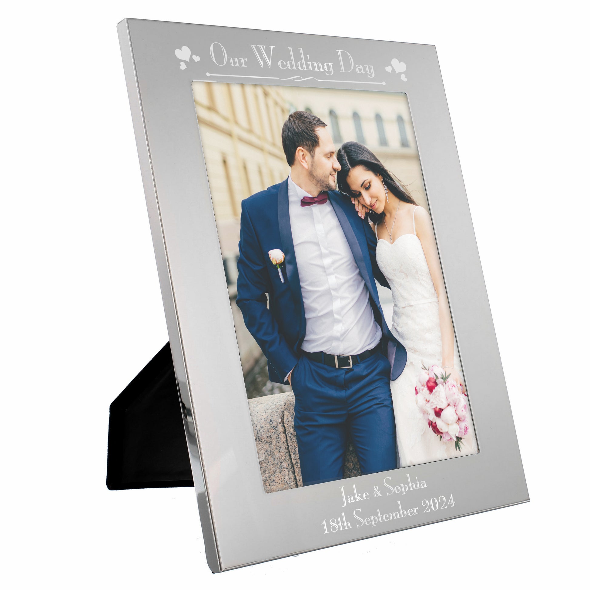 Personalised Silver 5x7 Decorative Our Wedding Day Photo Frame - MK&JD Gifts