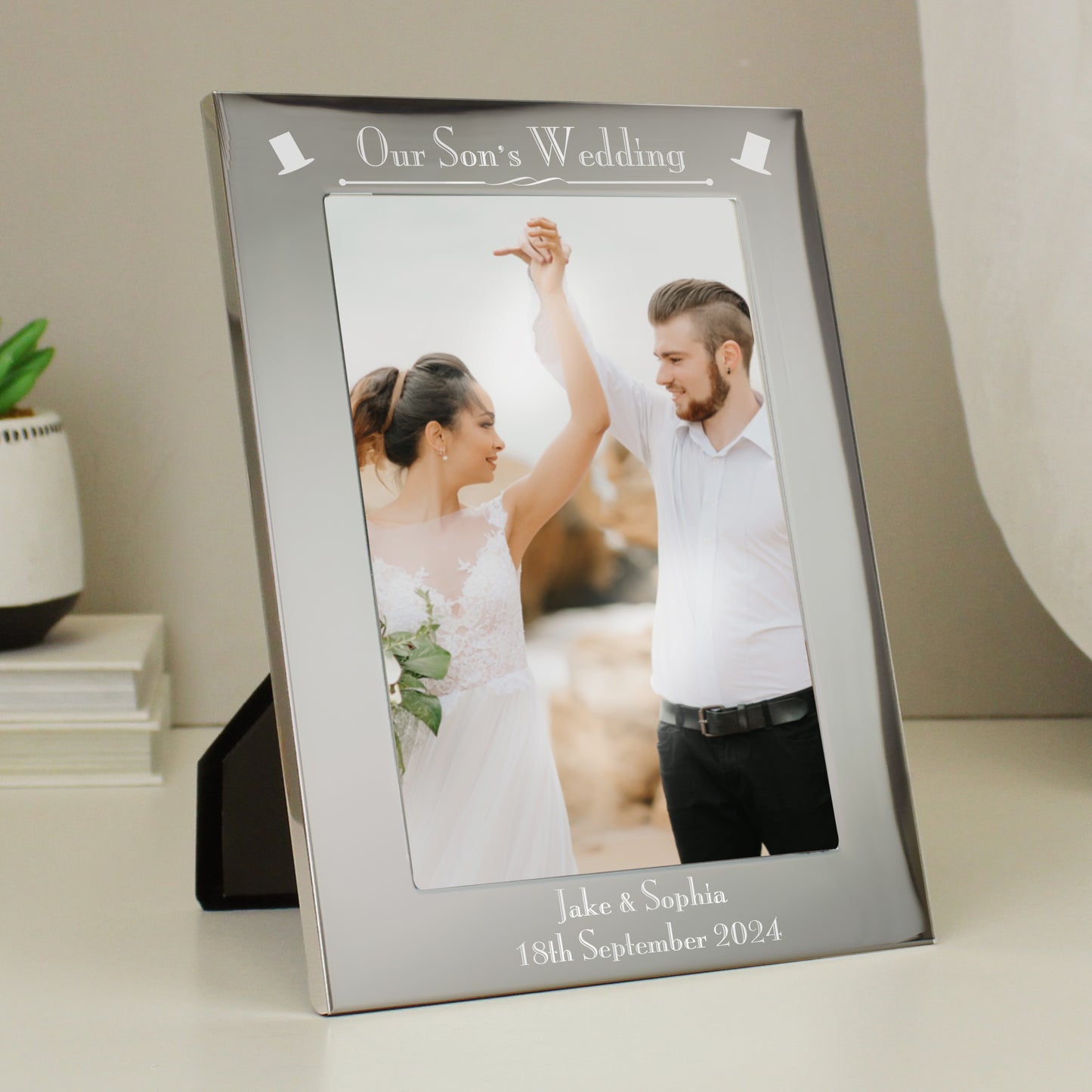 Personalised Silver 5x7 Decorative Our Sons Wedding Photo Frame - MK&JD Gifts
