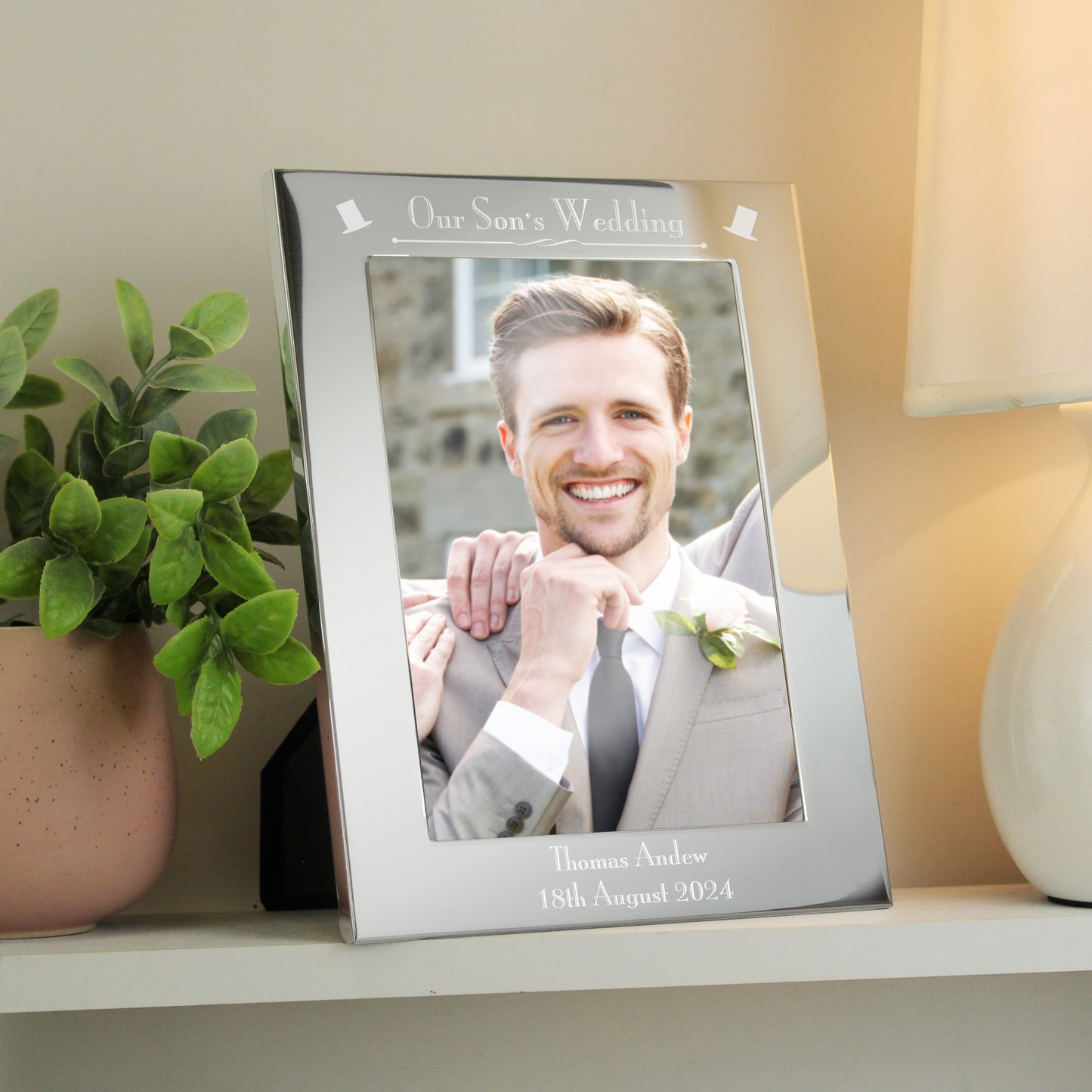 Personalised Silver 5x7 Decorative Our Sons Wedding Photo Frame - MK&JD Gifts