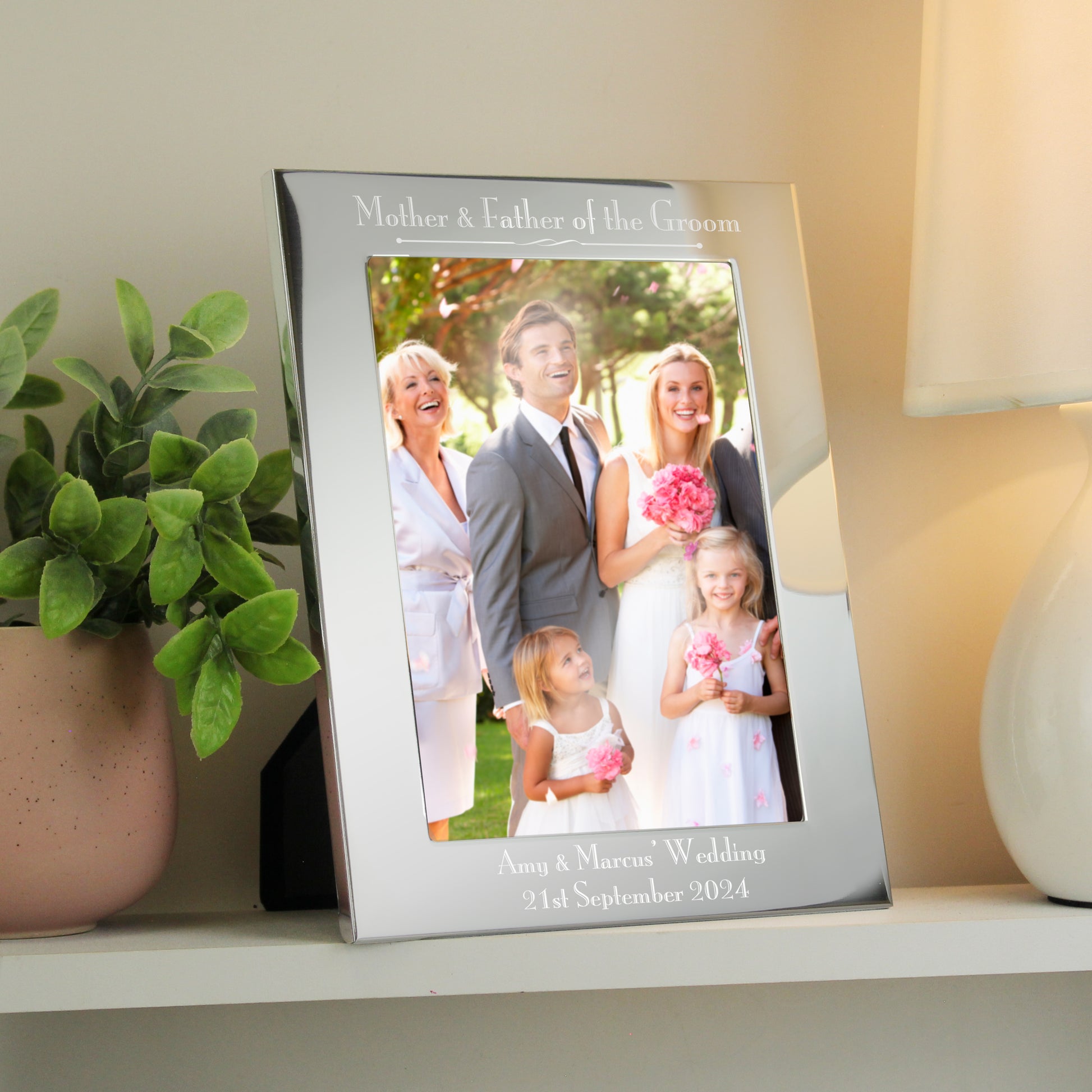 Personalised Silver 5x7 Decorative Mother & Father of the Bride Photo Frame - MK&JD Gifts