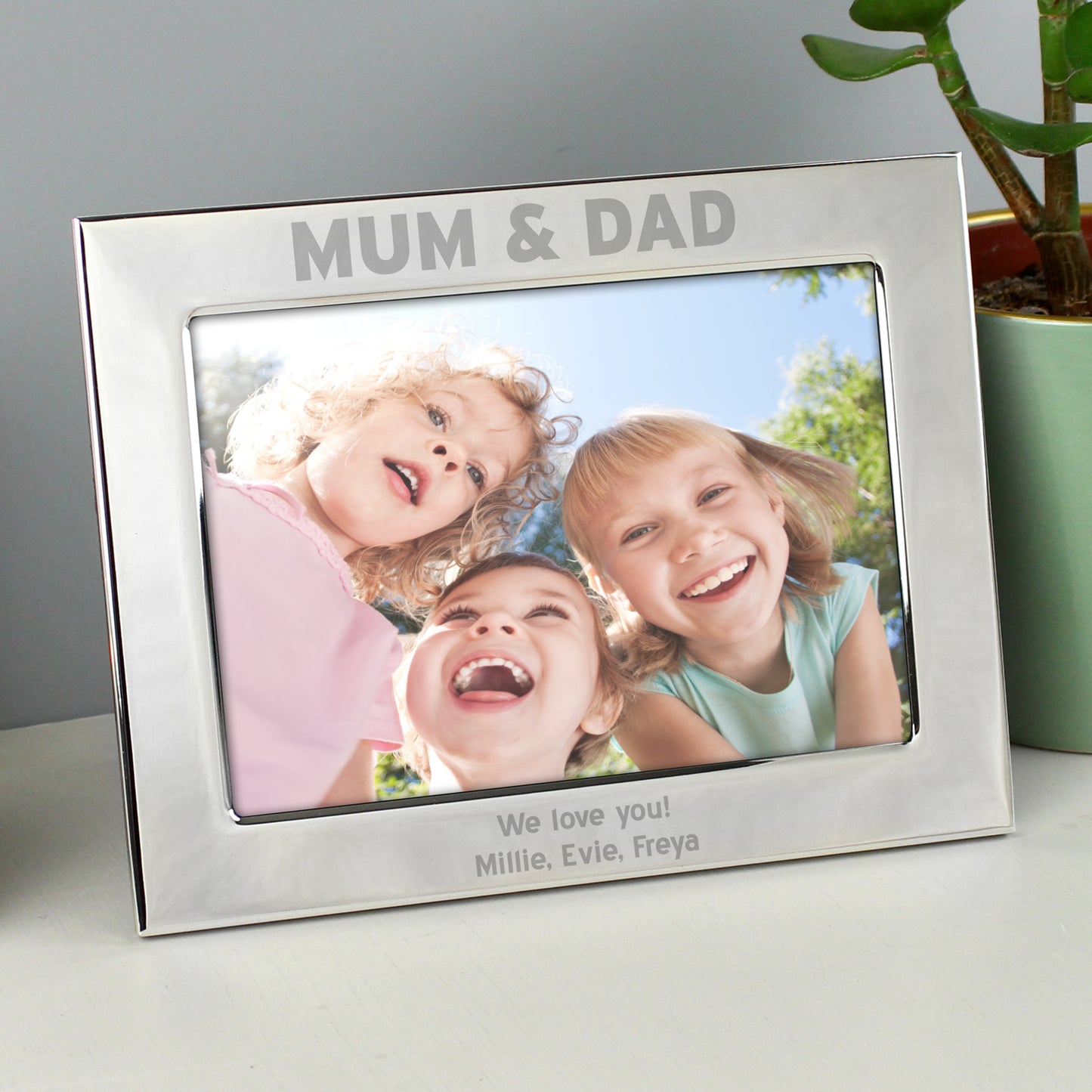 Personalised Silver 5x7 Mum & Dad Photo Frame - MK&JD Gifts