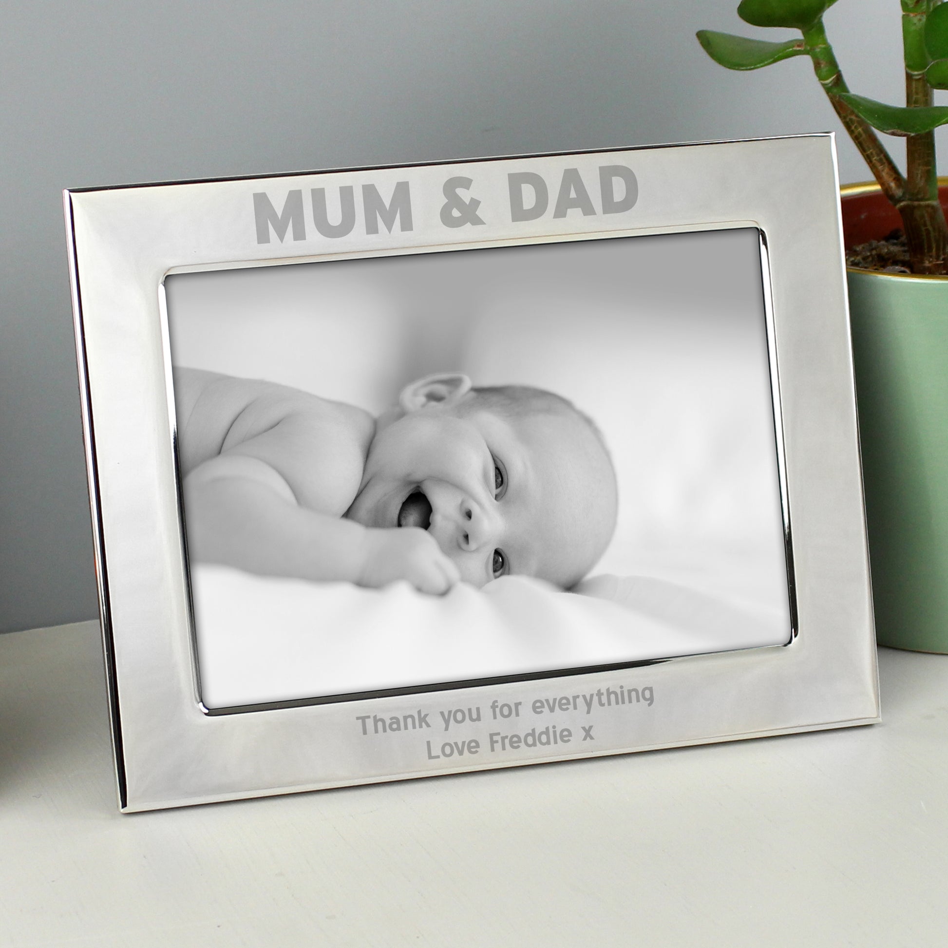 Personalised Silver 5x7 Mum & Dad Photo Frame - MK&JD Gifts