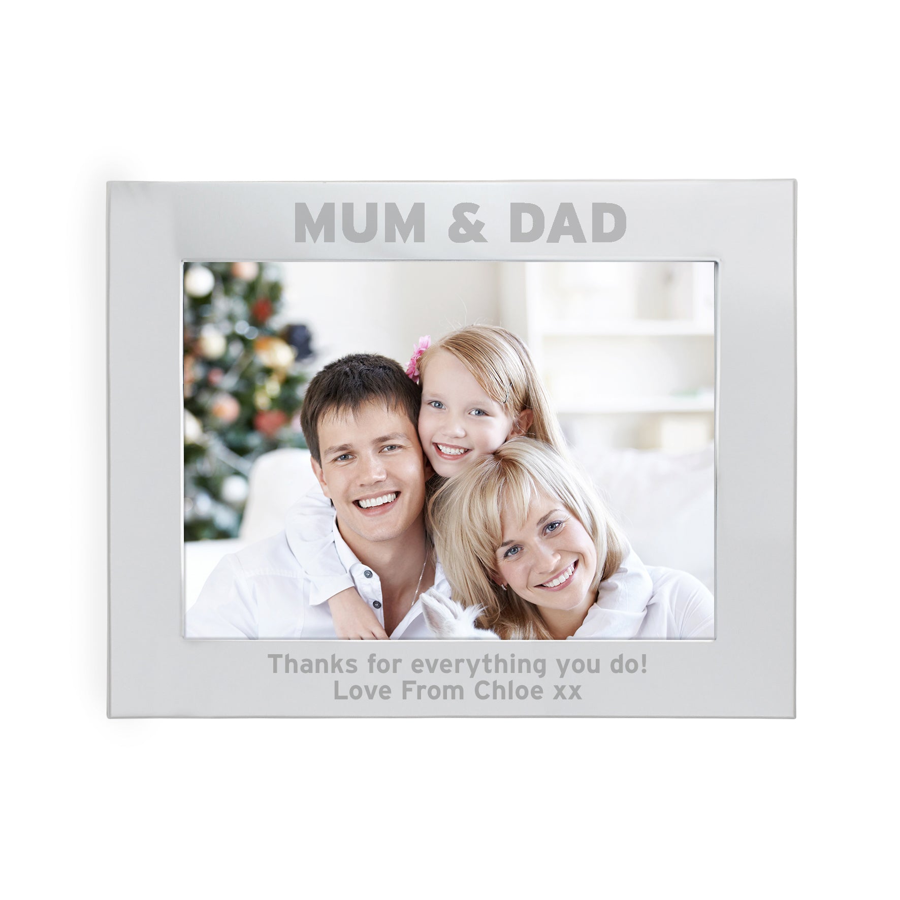 Personalised Silver 5x7 Mum & Dad Photo Frame - MK&JD Gifts