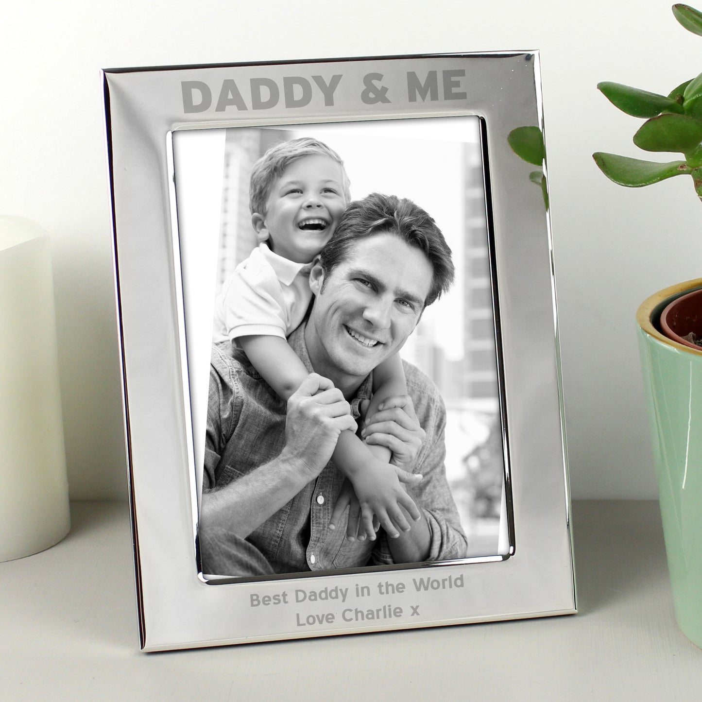 Personalised Silver 5x7 Daddy & Me Photo Frame - MK&JD Gifts