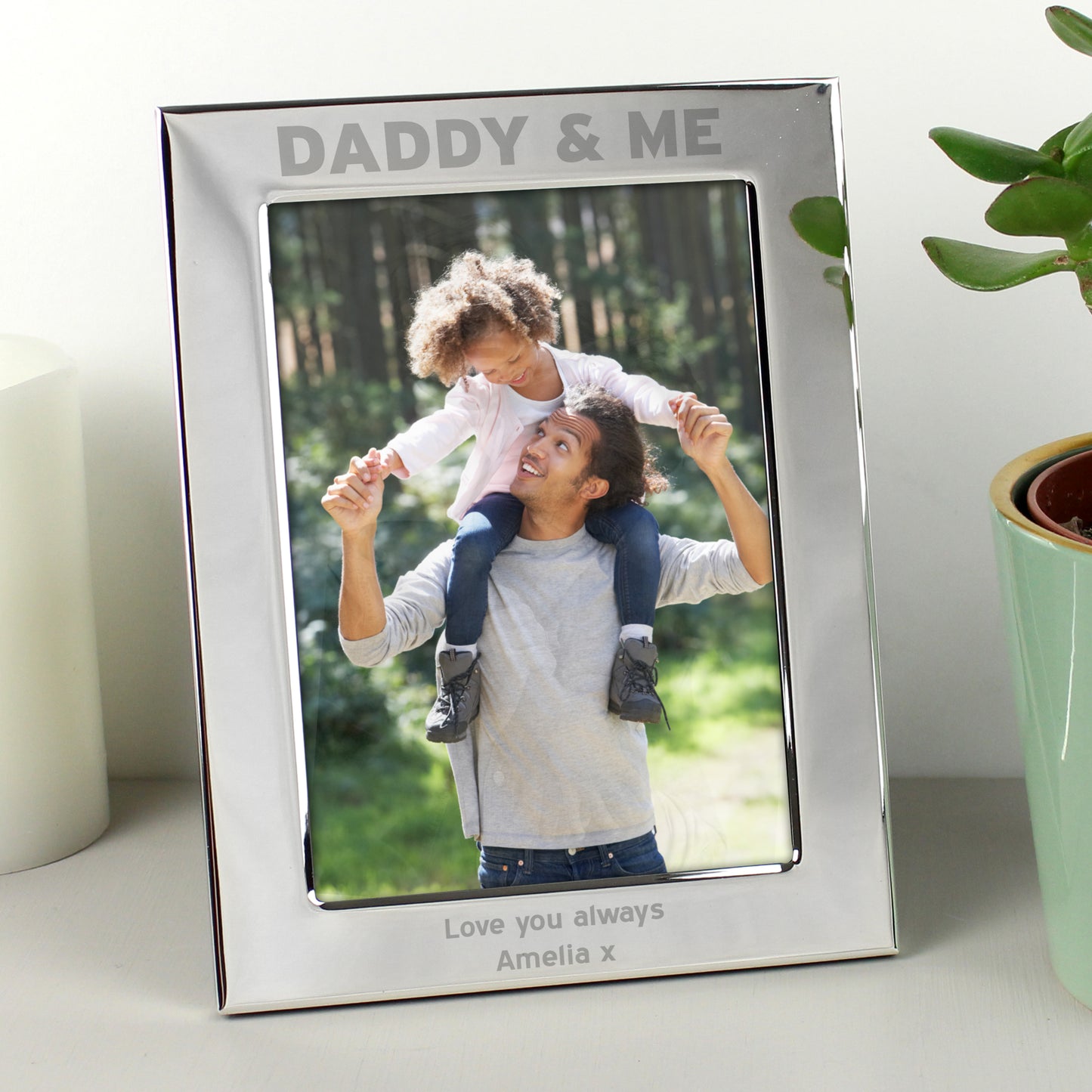Personalised Silver 5x7 Daddy & Me Photo Frame - MK&JD Gifts