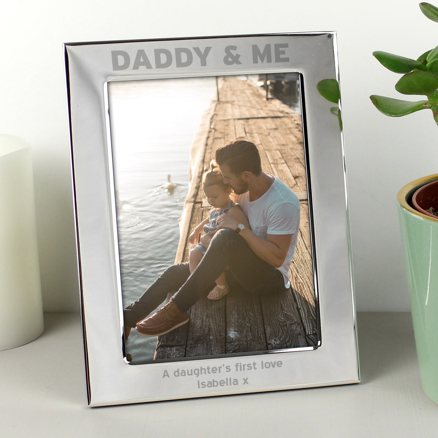 Personalised Silver 5x7 Daddy & Me Photo Frame - MK&JD Gifts