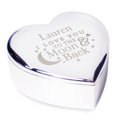 Personalised To the Moon and Back... Heart Trinket Box - MK&JD Gifts