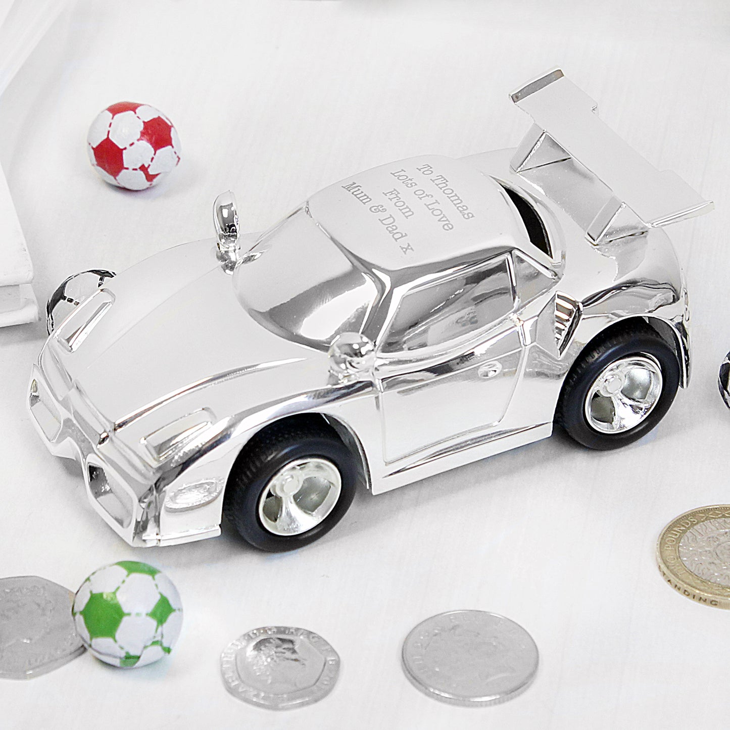 Personalised Racing Car Money Box - MK&JD Gifts