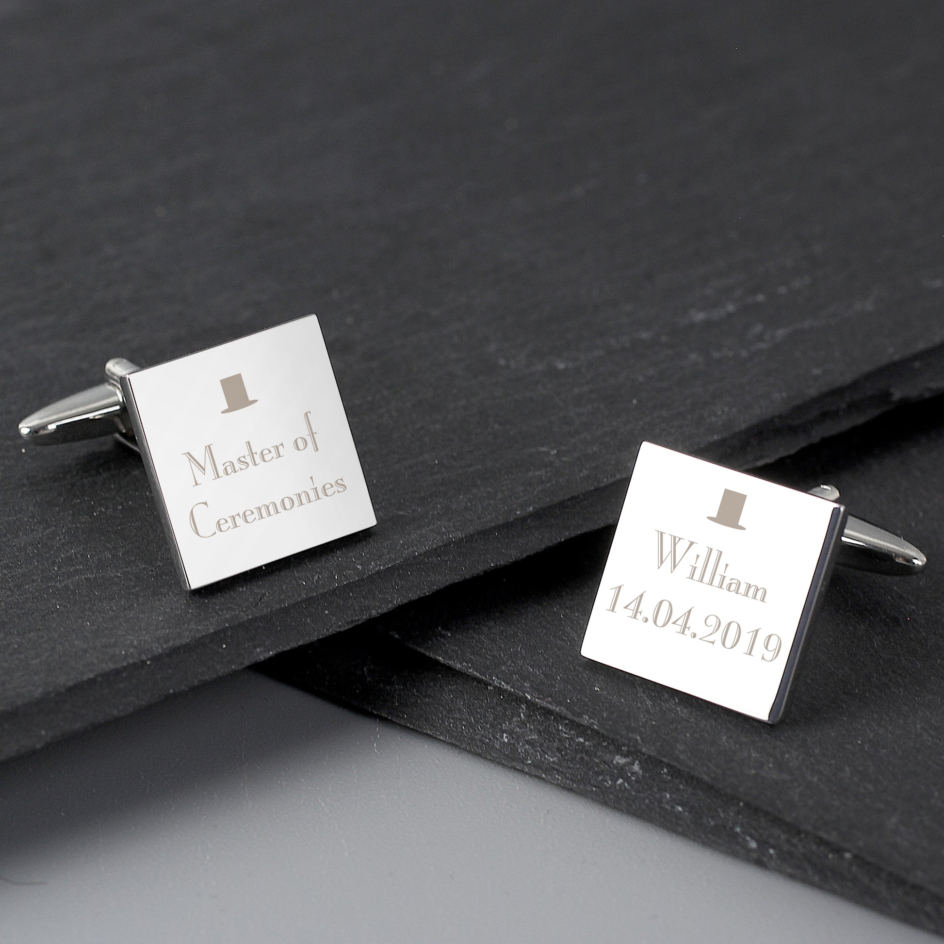 Personalised Decorative Wedding Any Role Square Cufflinks - MK&JD Gifts