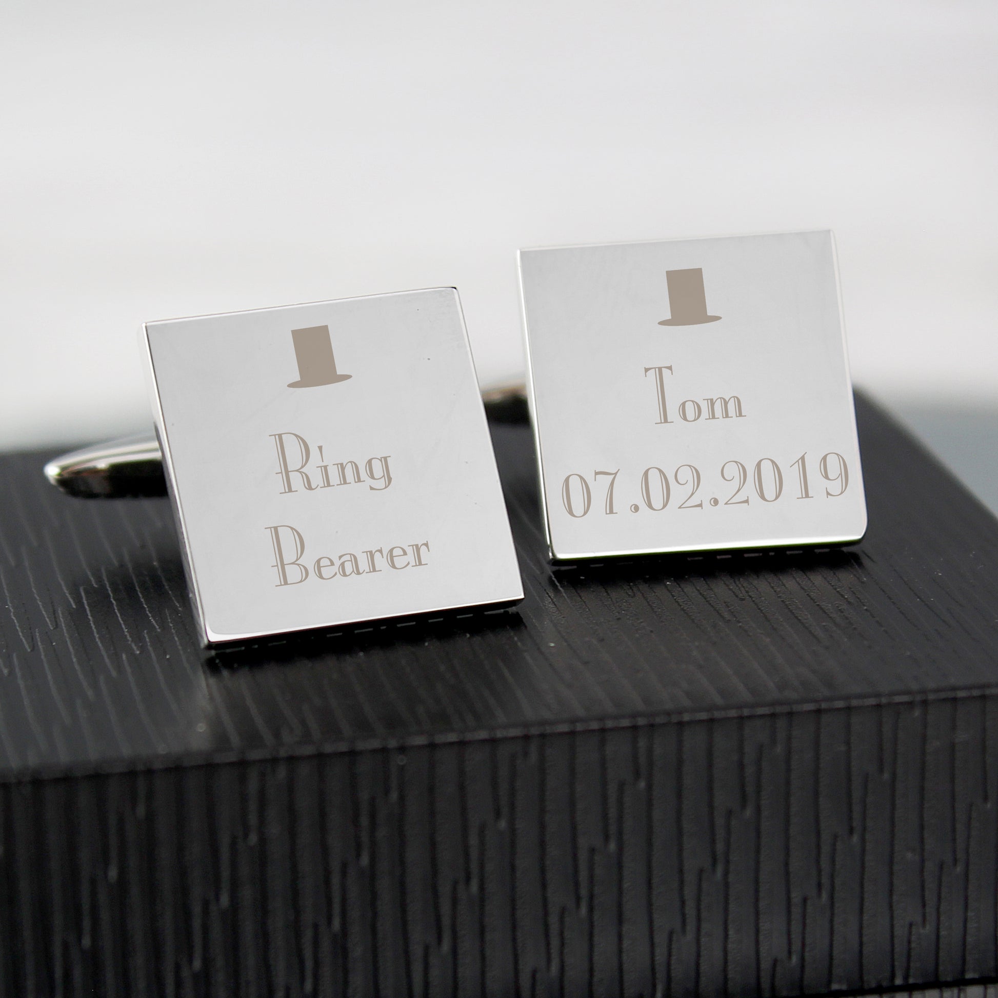 Personalised Decorative Wedding Any Role Square Cufflinks - MK&JD Gifts