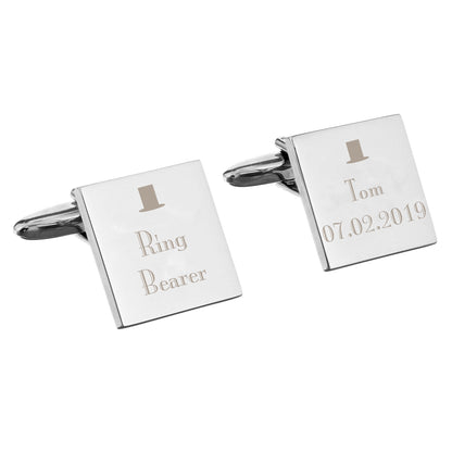 Personalised Decorative Wedding Any Role Square Cufflinks - MK&JD Gifts