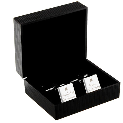 Personalised Decorative Wedding Any Role Square Cufflinks - MK&JD Gifts